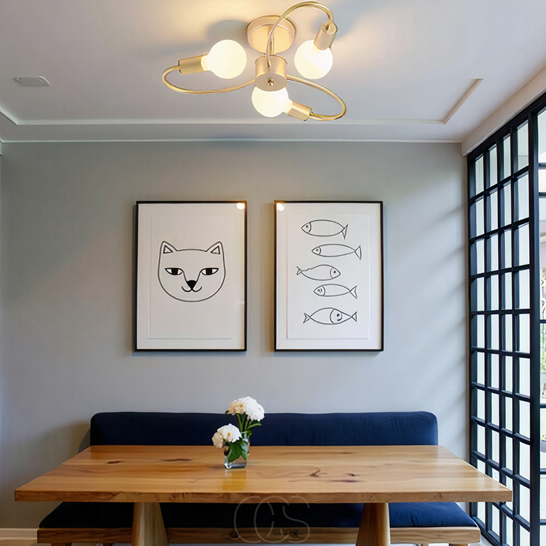 Nievk - Ceiling Lamp with 3 Braided Balls – Modern Design