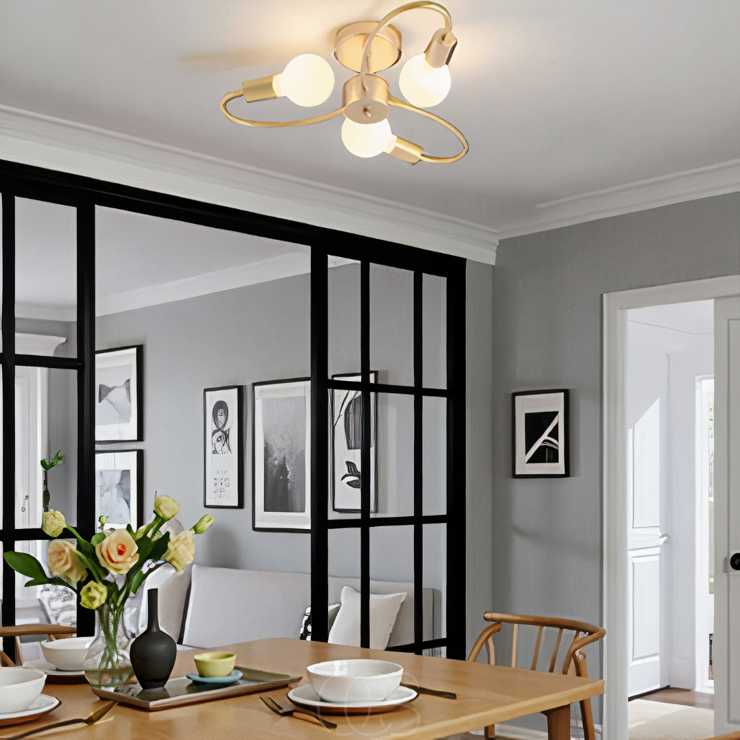 Nievk - Ceiling Lamp with 3 Braided Balls – Modern Design