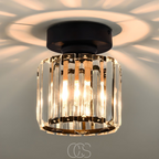 Nievk - Crystal ceiling lamp - Black Metal & K9 Crystal flush mount