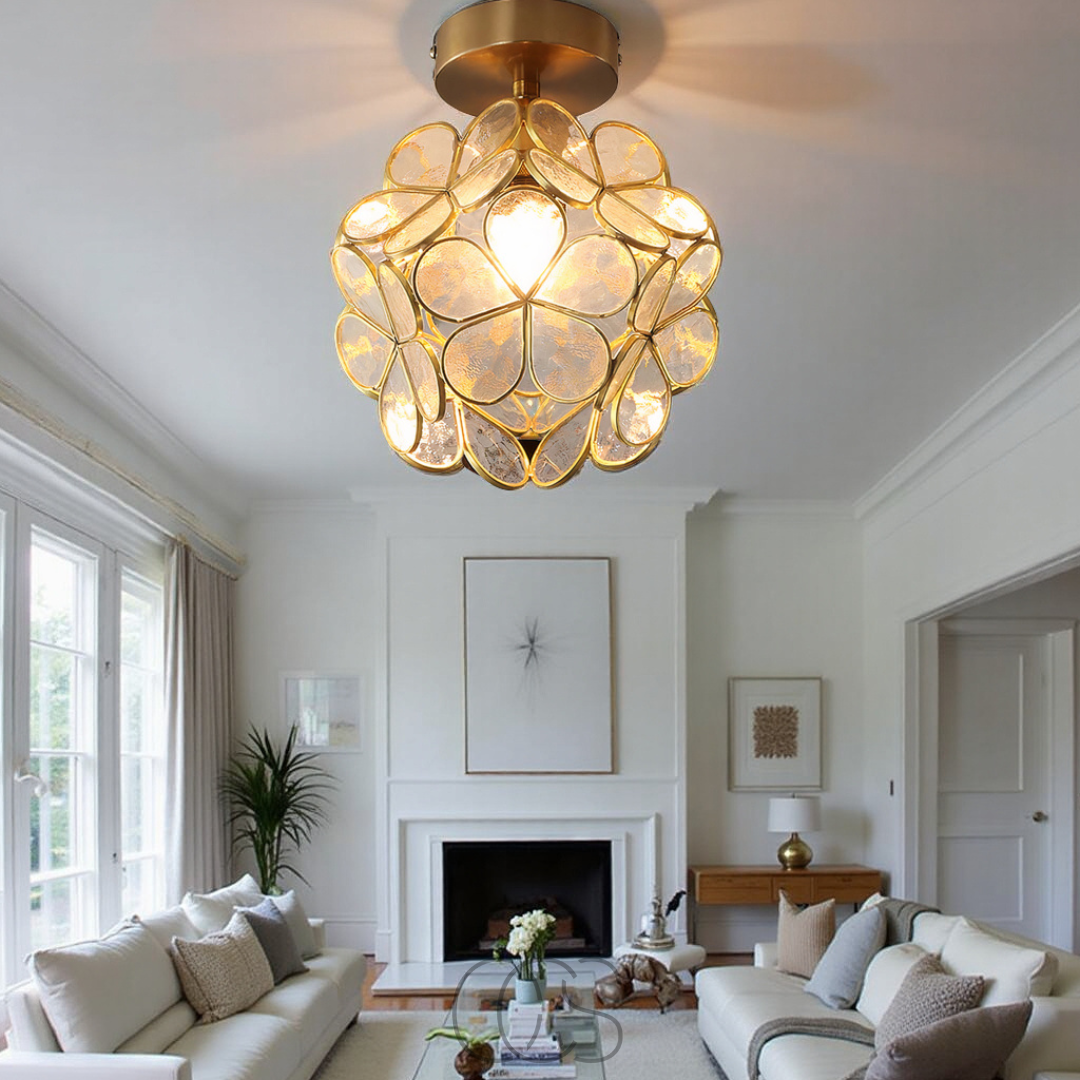 Nievk - Design flower ceiling lamp - Iron & Glass