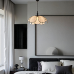 Nievk - Flower-shaped Rattan Pendant Lamp with Black Accents