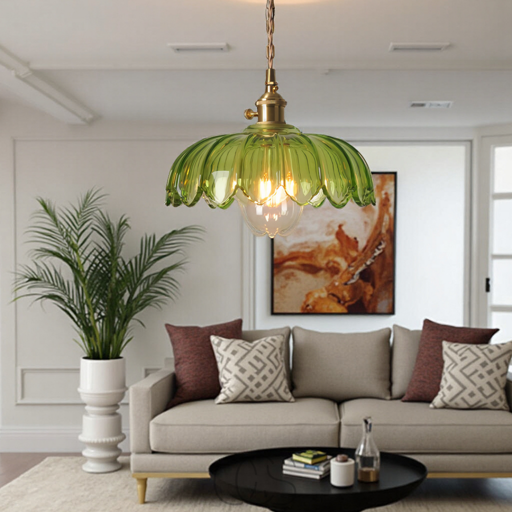 Nievk - Glass Flower Pendant Lamp - Vintage Design