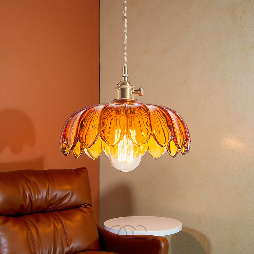 Nievk - Glass Flower Pendant Lamp - Vintage Design