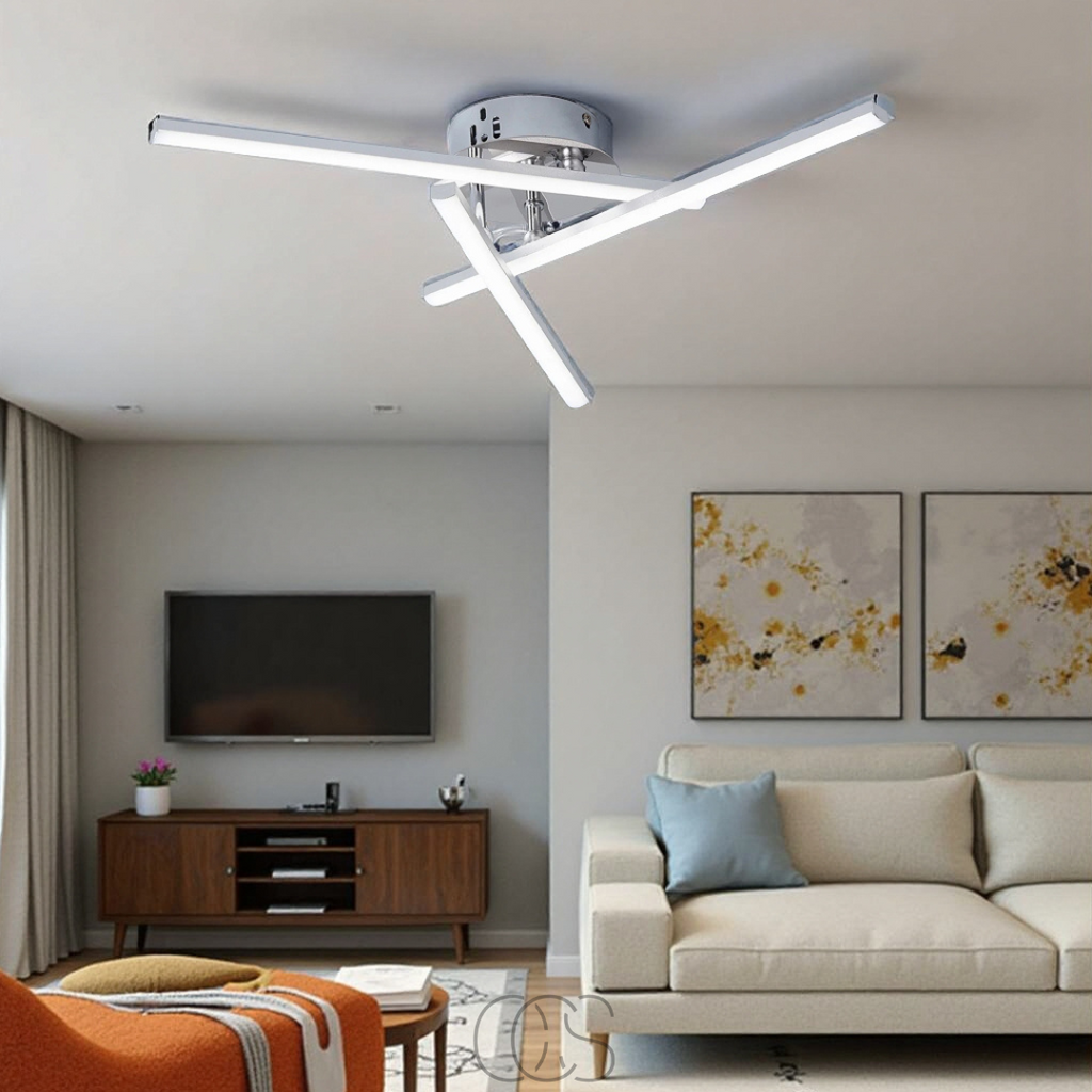 Nievk - LED Ceiling Lamp Triangular - Satin Nickel Design Lamp