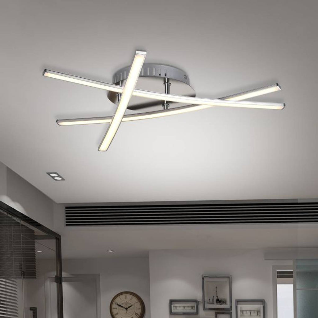 Nievk - LED Ceiling Lamp Triangular - Satin Nickel Design Lamp