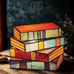 Nievk - Mosaic Book Lamp - Wireless Tiffany Table Lamp