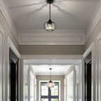 Nievk - Nordic Pendant Lamp with Spherical Glass - Black Design