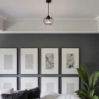 Nievk - Nordic Pendant Lamp with Spherical Glass - Black Design