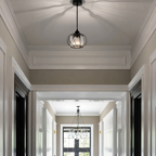 Nievk - Nordic Pendant Lamp with Spherical Glass - Black Design