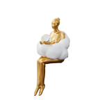 Nievk - Reading Woman on Cloud Sculpture - Resin Art Object
