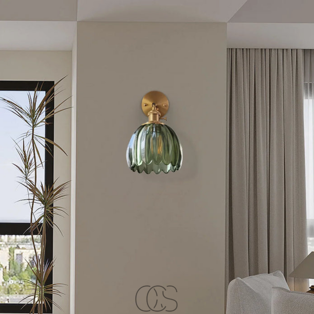 Nievk - Retro Wall Lamp with Glass Tulip Shade