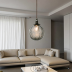 Nievk - Lampada a sospensione rotonda in vetro - Colore fumo
