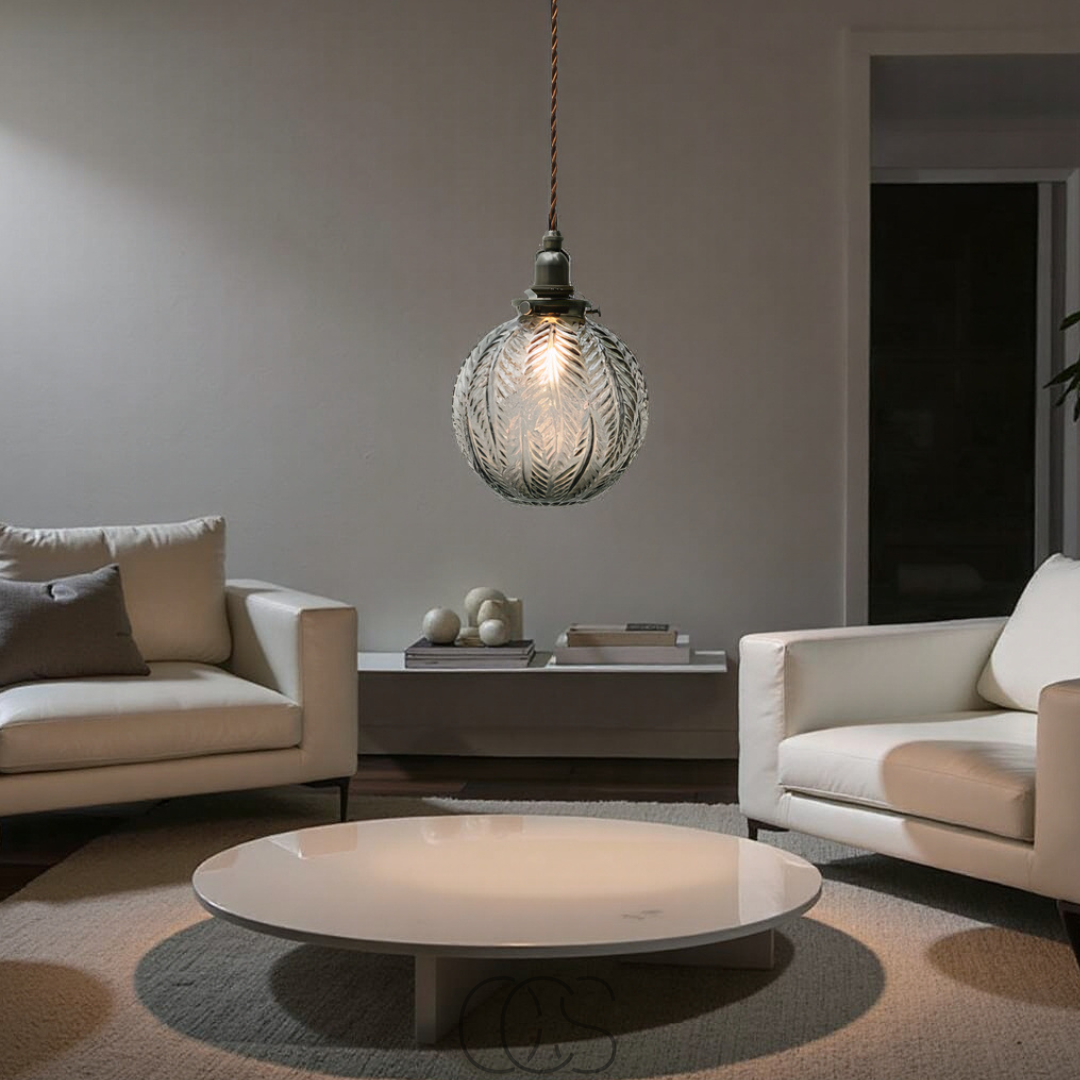 Nievk - Round Pendant Lamp Glass - Smoke Color