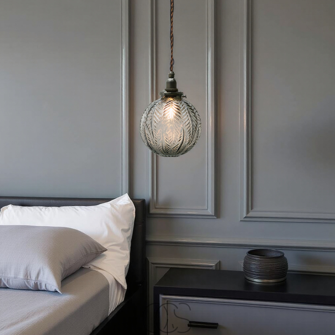Nievk - Round Pendant Lamp Glass - Smoke Color