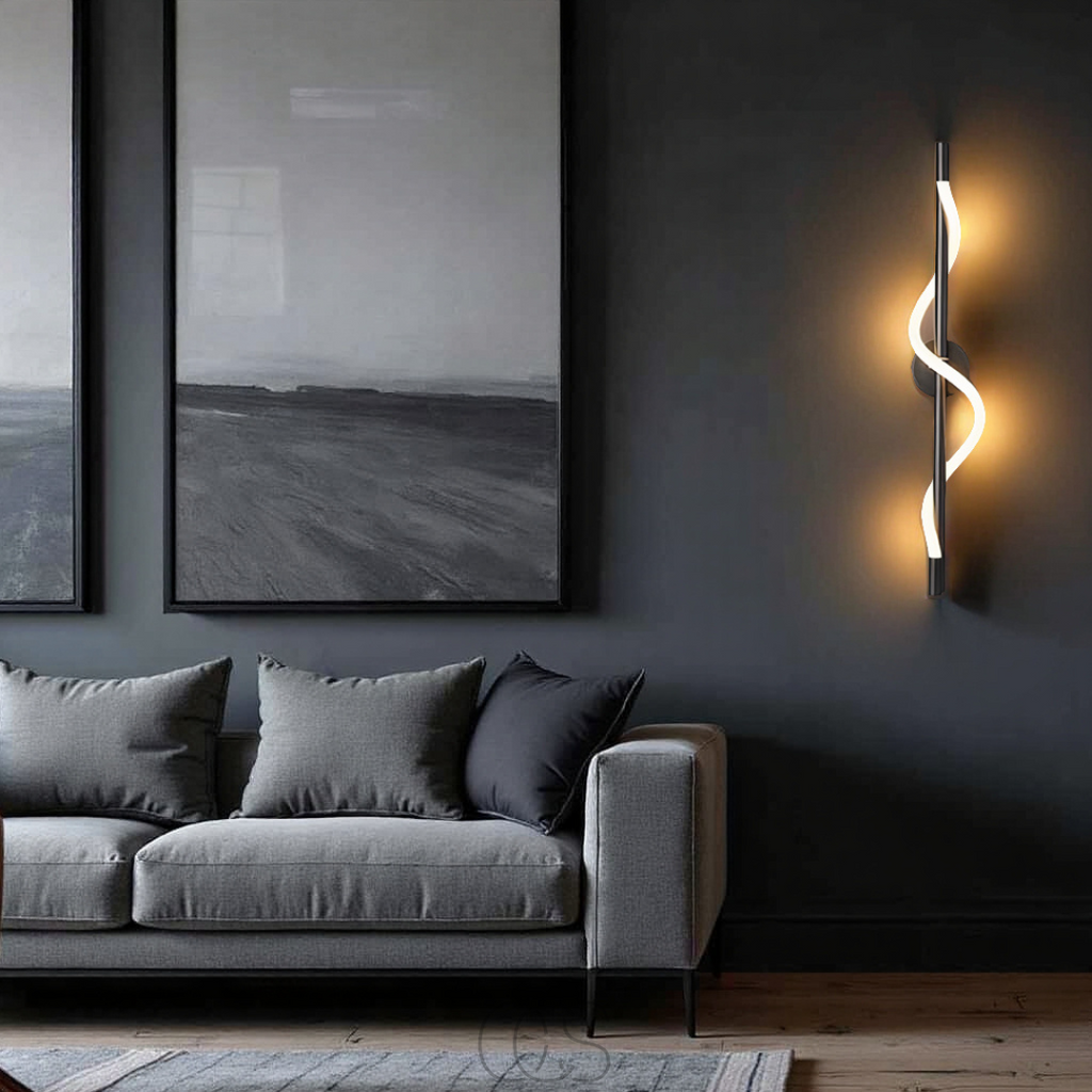 Nievk - Slim LED wall lamp - Black aluminum