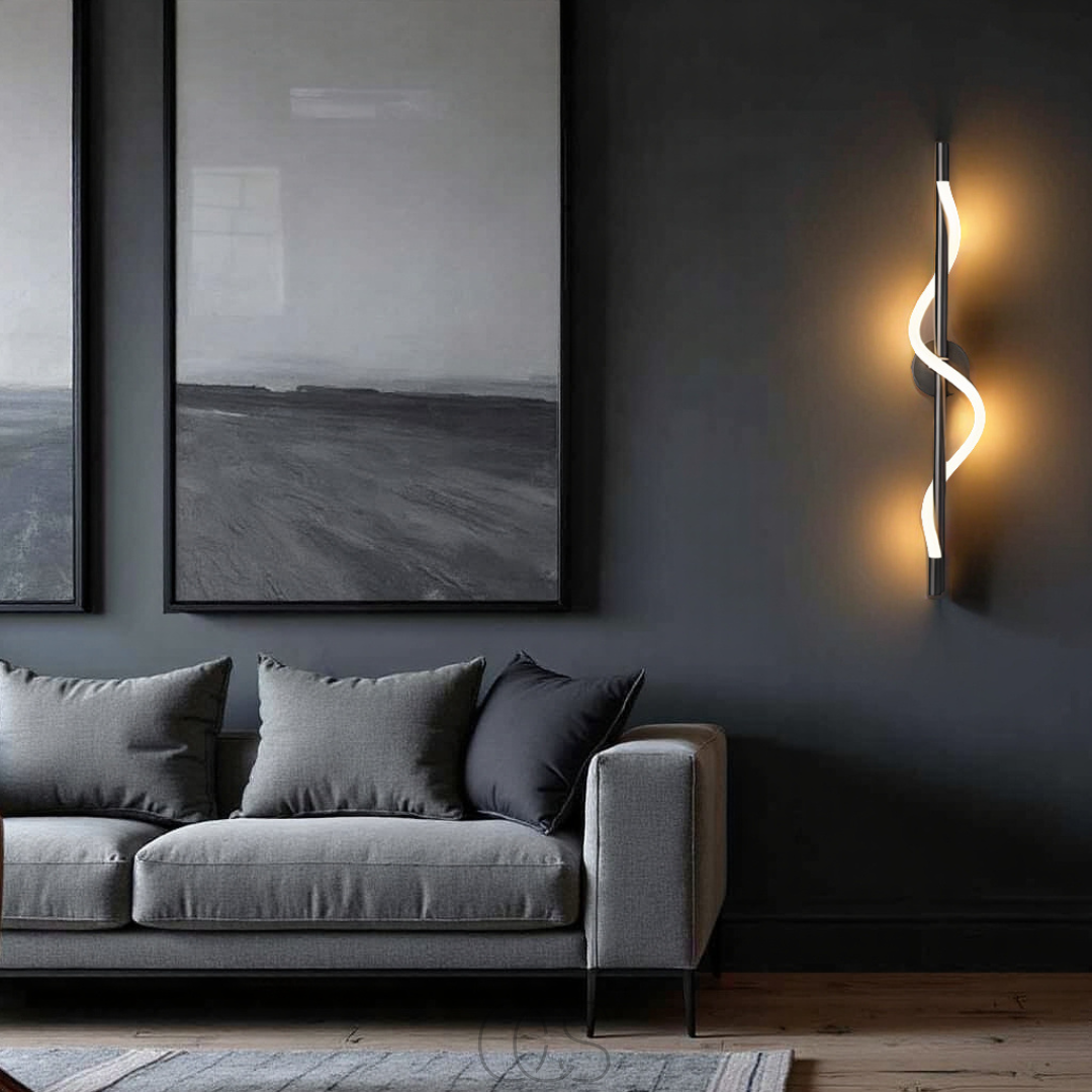 Nievk - Slim LED wall lamp - Black aluminum