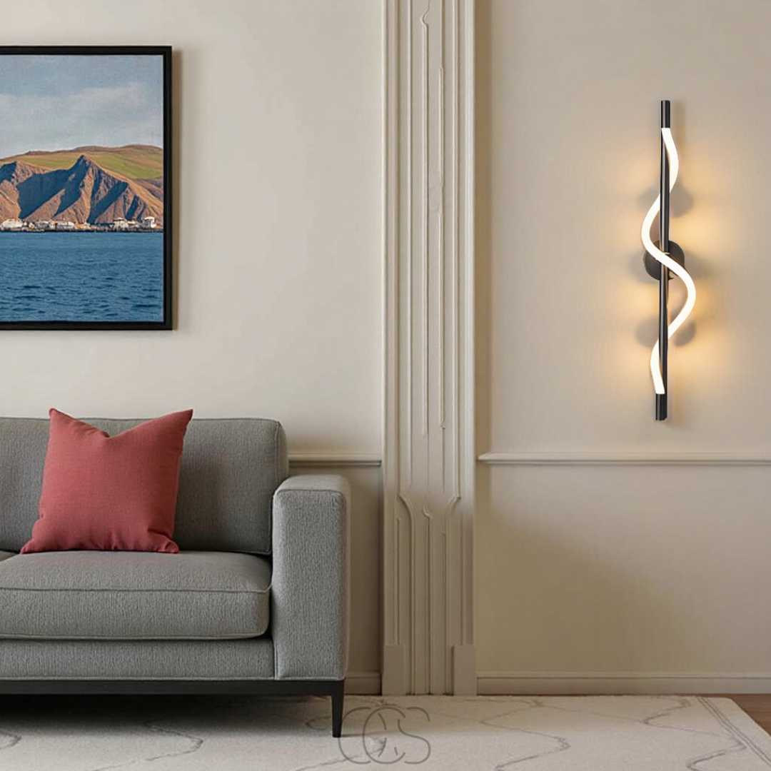Nievk - Slim LED wall lamp - Black aluminum