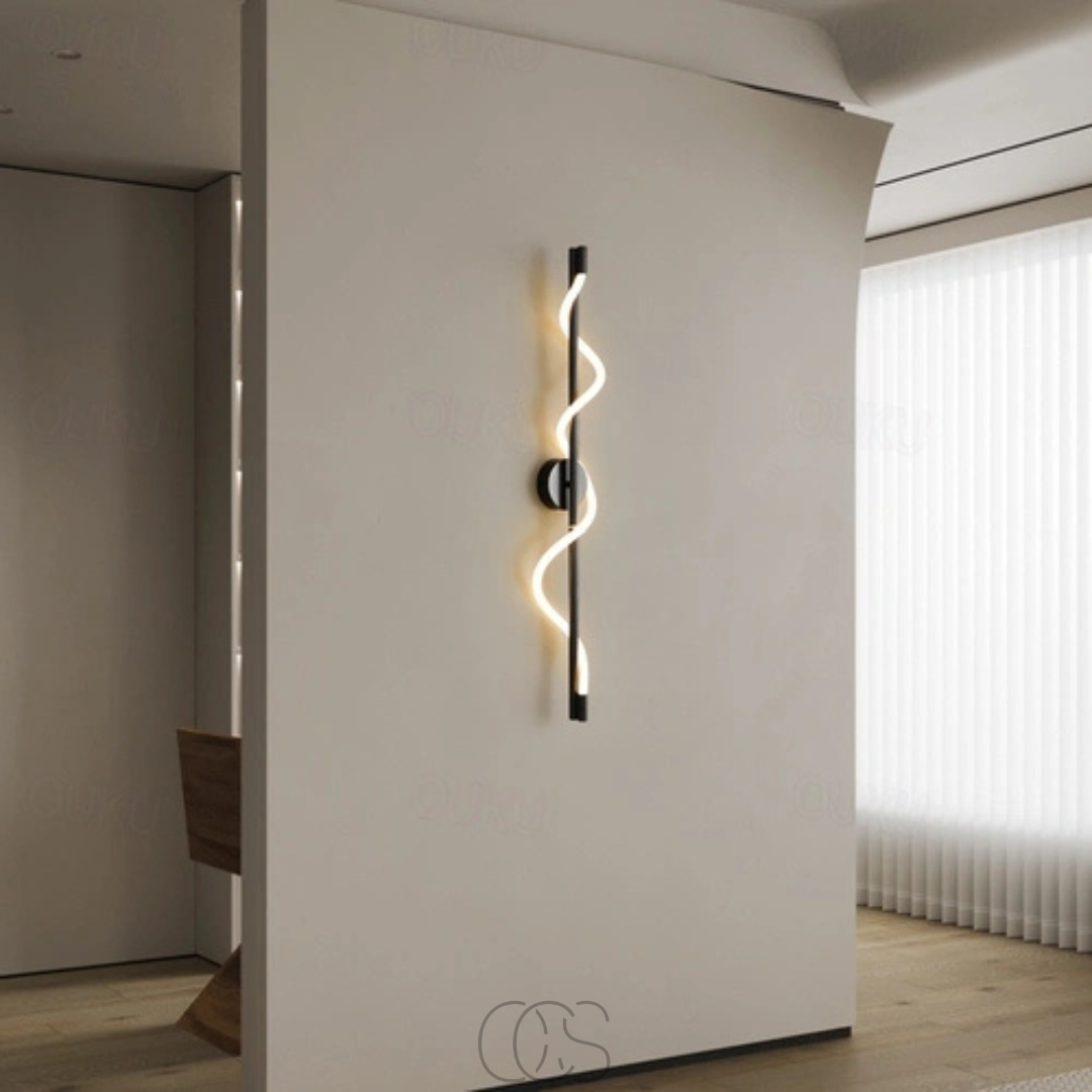 Nievk - Slim LED wall lamp - Black aluminum