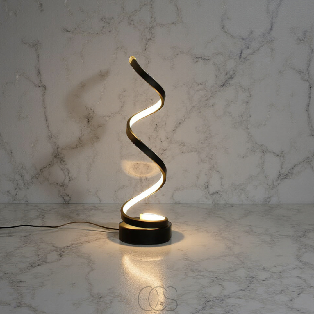 Nievk - Spiral Lamp – modern design with 3 light colors & energy-efficient LED