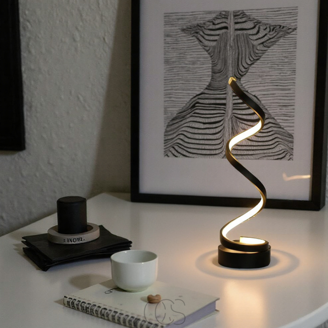 Nievk - Spiral Lamp – modern design with 3 light colors & energy-efficient LED