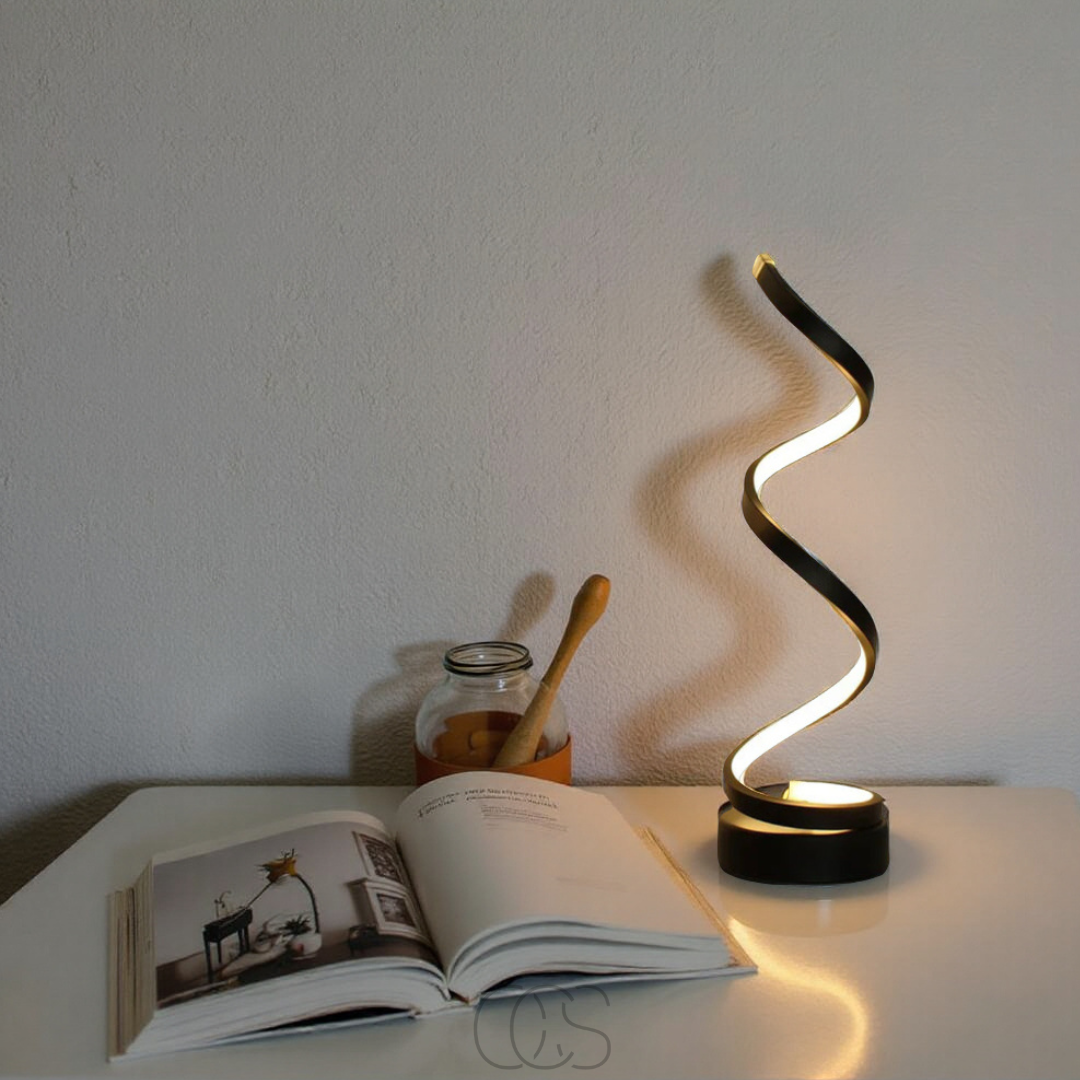 Nievk - Spiral Lamp – modern design with 3 light colors & energy-efficient LED