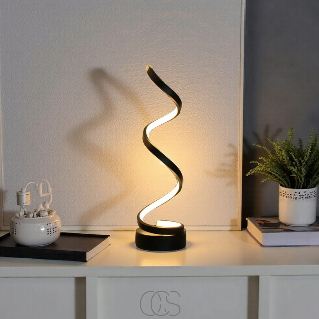 Nievk - Spiral Lamp – modern design with 3 light colors & energy-efficient LED