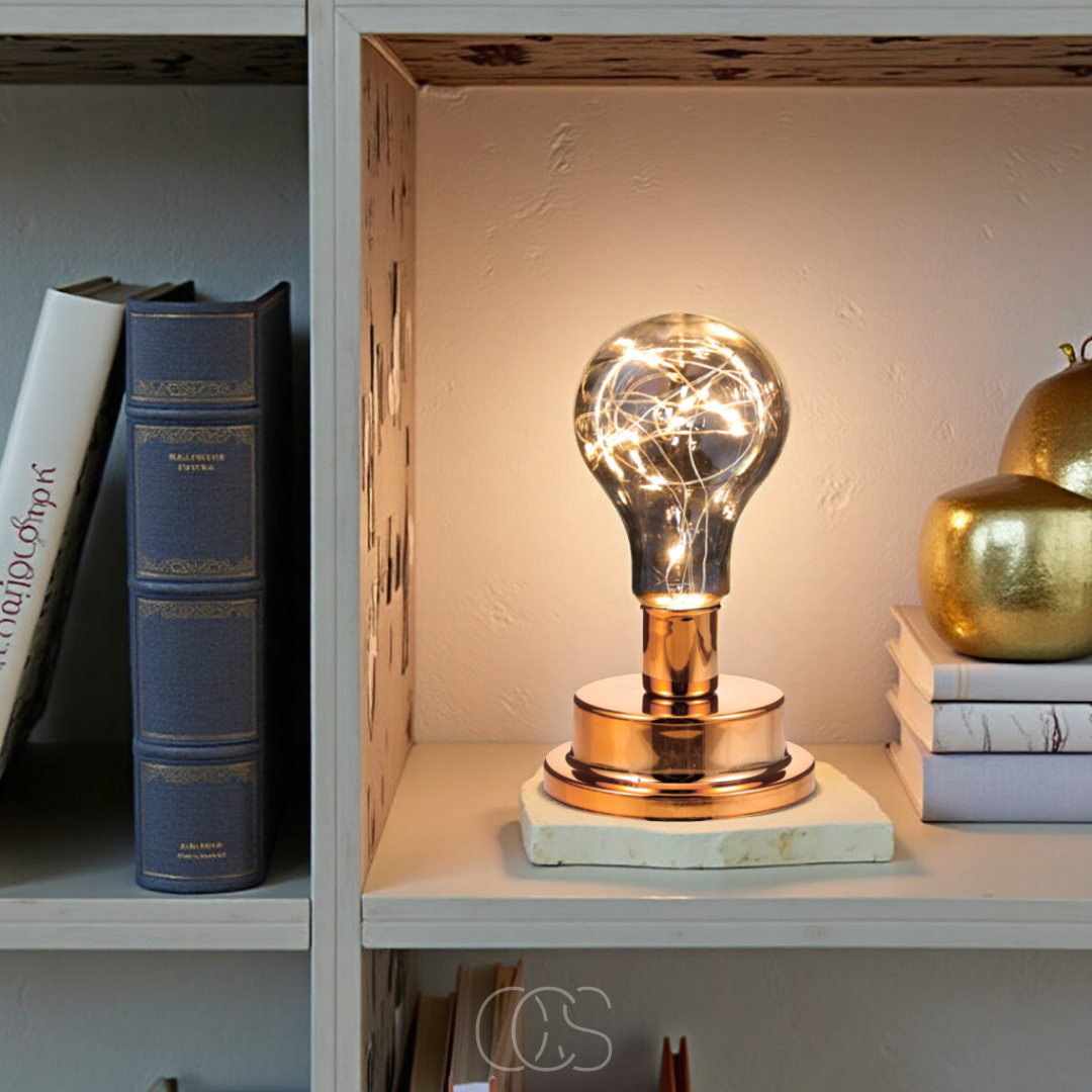 Nievk - Table Lamp with Light Bulb - Vintage Industrial Design