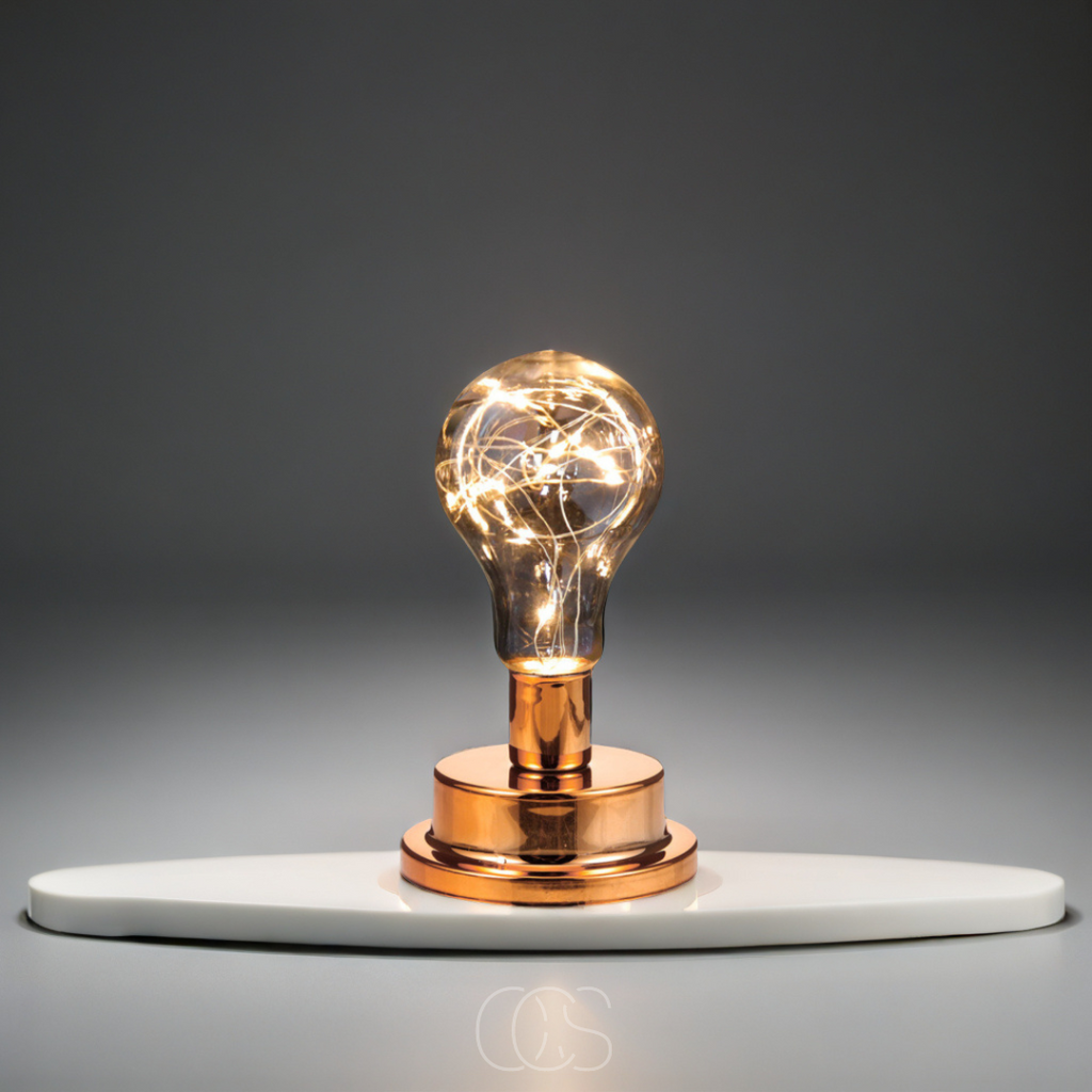 Nievk - Table Lamp with Light Bulb - Vintage Industrial Design