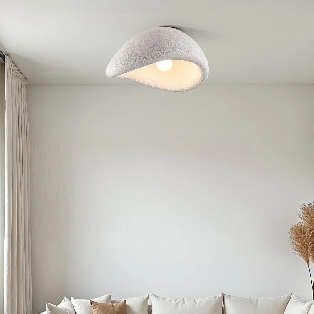 Nievk - Wabi-Sabi Fabric Ceiling Lamp - Polyform & Resin