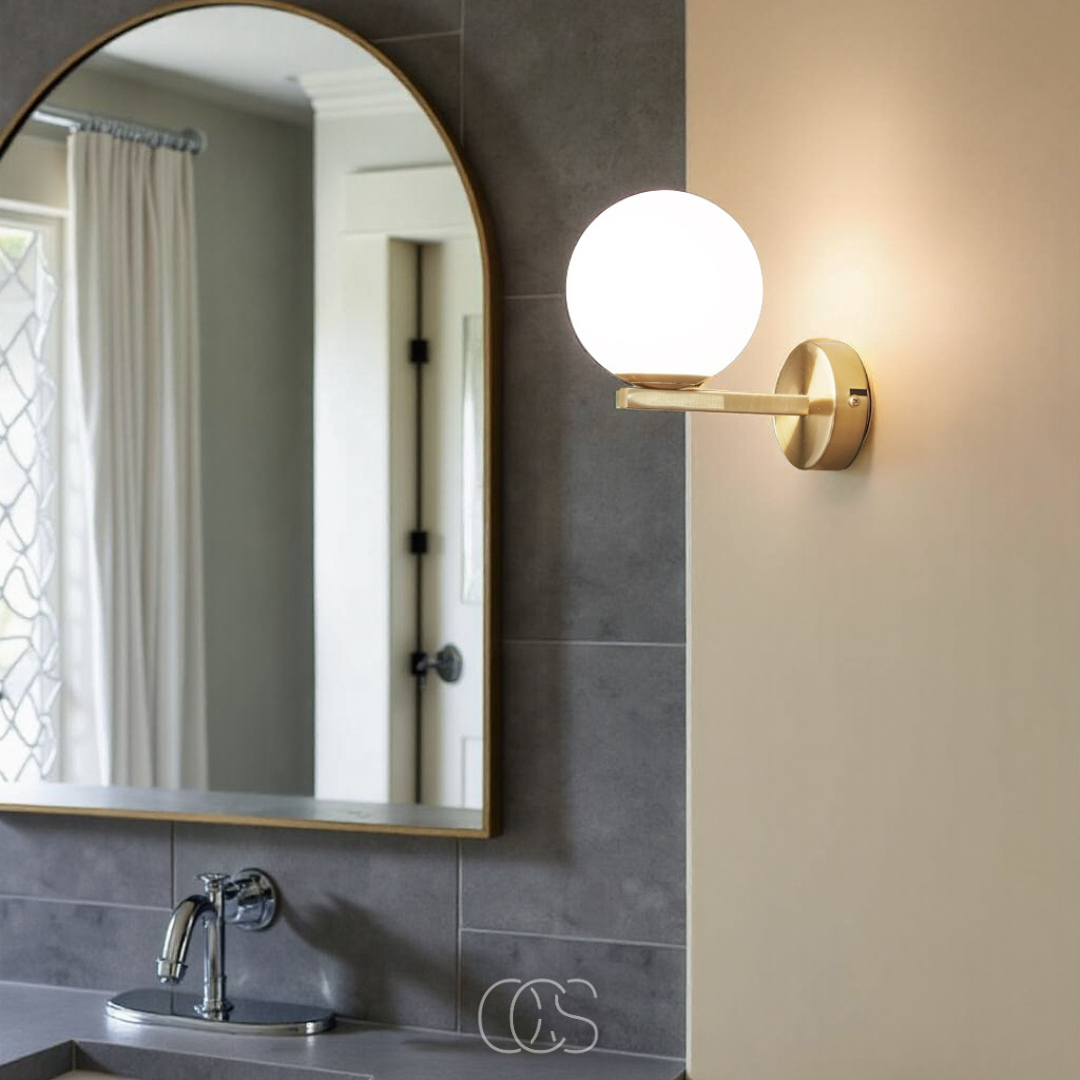 Nievk - wall lamp with white globe