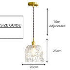Antique Style Crystal and Glass Stone Pendant Chandelier