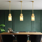Lunette | Marble and Gold Pendant